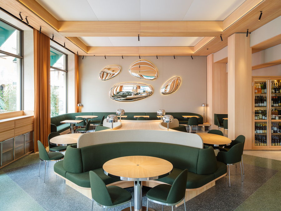 Elegant contemporary dining space inside Copenhagen's Restaurant Levi.