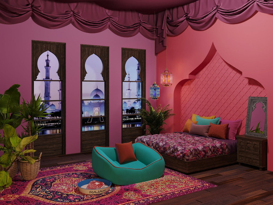 Princess Jasmine's fantasy bedroom, as imagined by the minds over at money.co.uk.