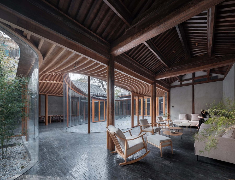 The Qishe Courtyard's restored interiors are both elegantly traditional and comfortably modern.