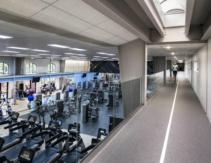 Inside an impressive high-tech fitness facility. 