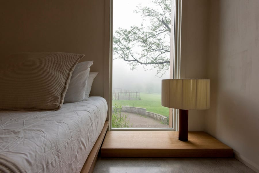 Simple bedroom inside the ultramodern 