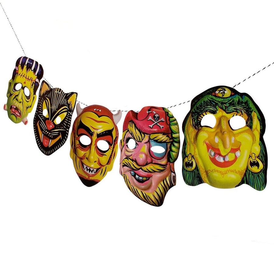 Vintage Halloween Mask Garland available on Amazon.