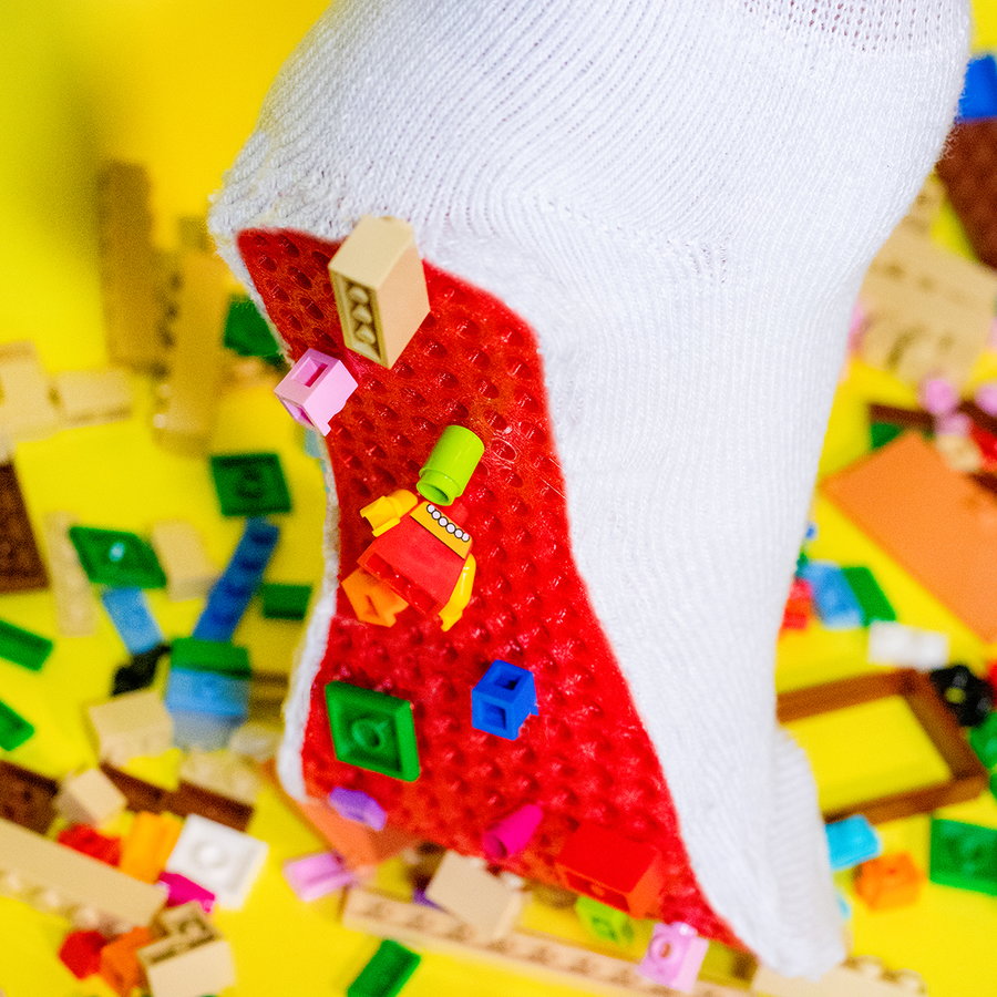 Matty Bendetto's other invention, LEGO socks.