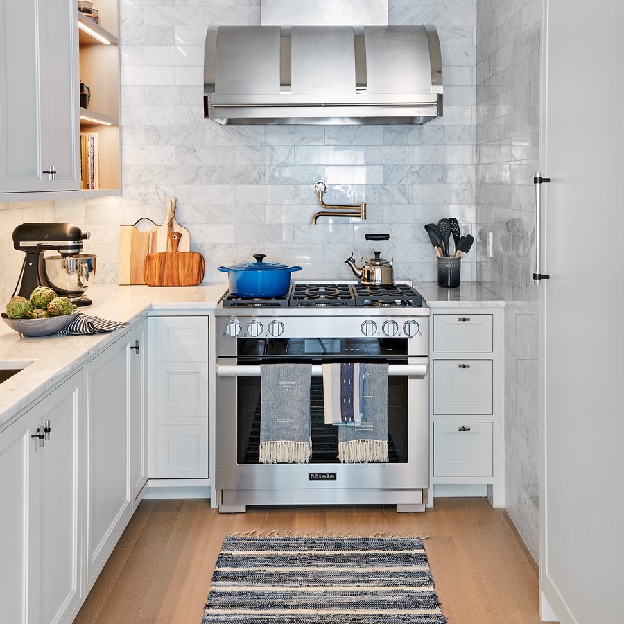 The kitchen area inside the 2020 Real SImple Home is modern and open without taking up too much space.