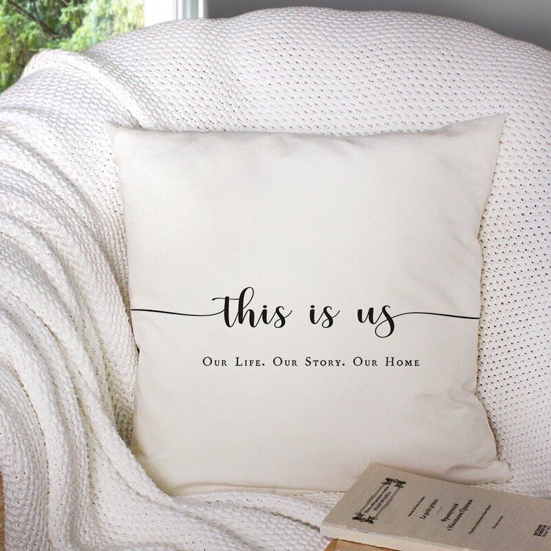 Sweet, simple throw pillows like this one are sure to melt mom's heart. 