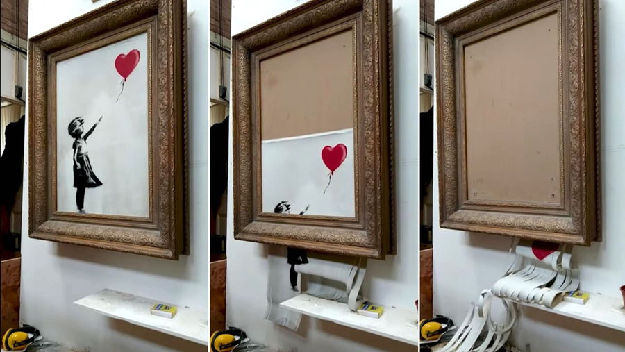 Upon first being auctioned off, Banksy's 