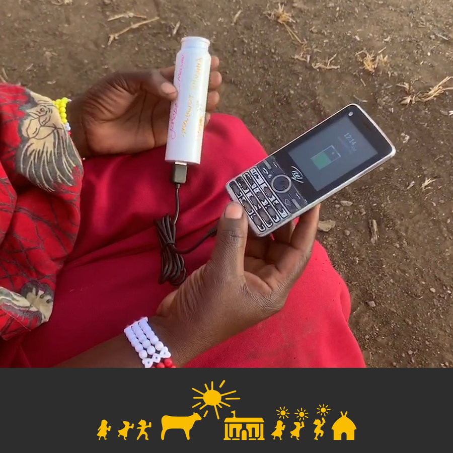 Solar Cow also aids African families in powering their cell phones.
