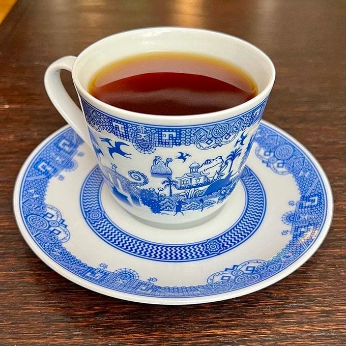 Delft blue Things Could Be Worse teacup and saucer from CalamityWare.
