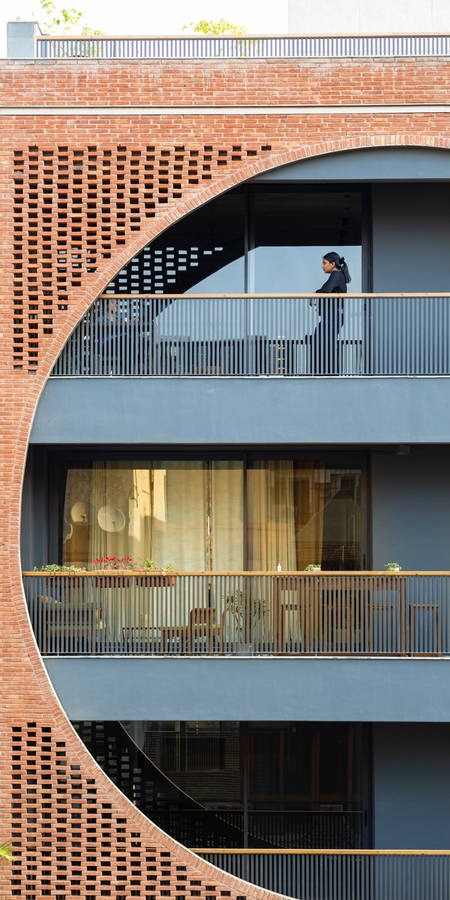 Louis Khan-inspired apartment building in New Delhi, designed by Amit Khanna Design Associates (AKDA).