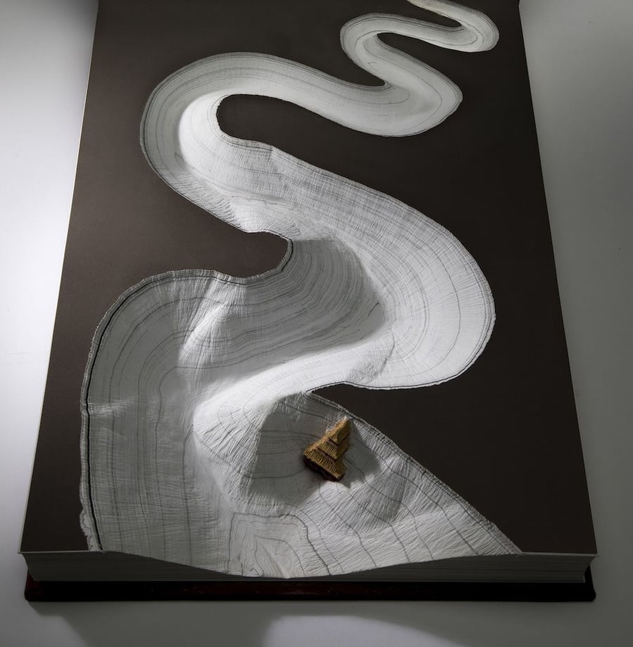 Unique book landscapes carved out by Guy Laramée for his 