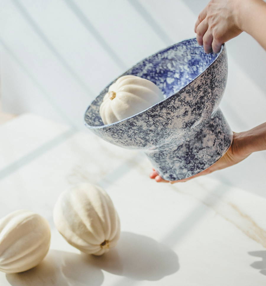 Blue and White Ceramic Bowl by SINDstudio, winner of the 2022 Etsy Awards' Kitchen and Dining category.