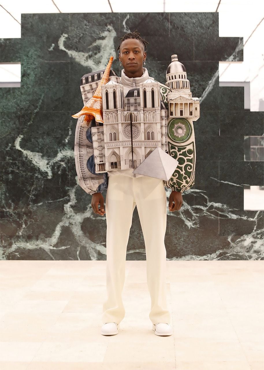 The Paris cityscape jacket featured in Virgil Abloh's new collection of menswear fro Louis Vuitton.