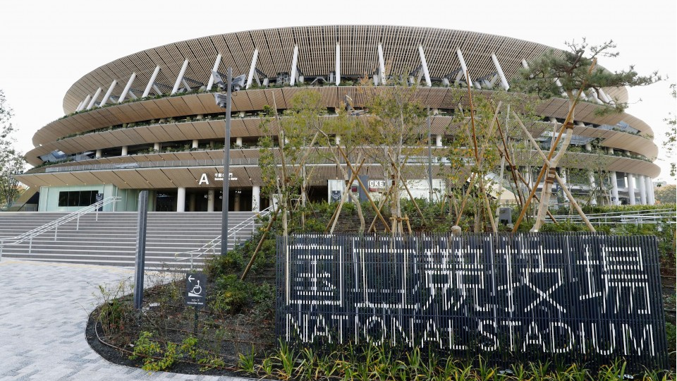 Renderings for Tokyo's new National Stadium, designed by Kengo Kuma.