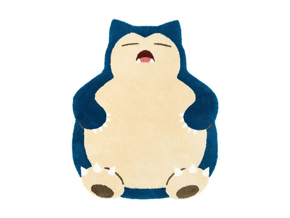 Adorable Snorlax rug featured in the Pokémon Center and Karimoku's new themed furniture collection.