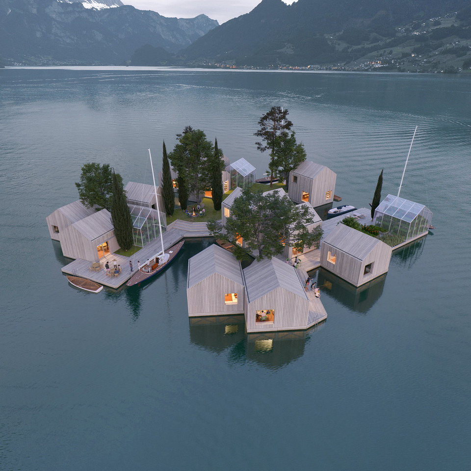 Land on Water: A Modular Floating Building System by MAST