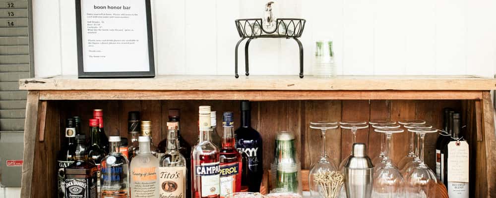 our honor bar is stocked with everything you need to fashion a tasty, hand crafted cocktail