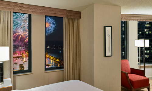 Room with Fireworks View from Navy Pier