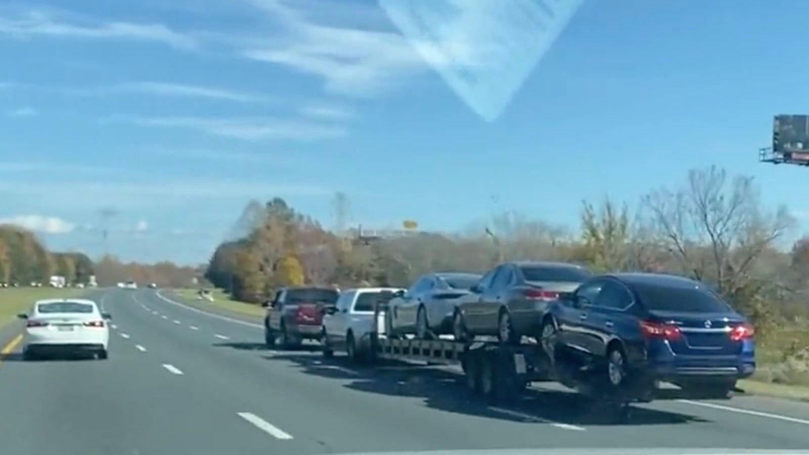 Ford Super Duty Pulls Another Super Duty Pulling Multiple Cars Ford