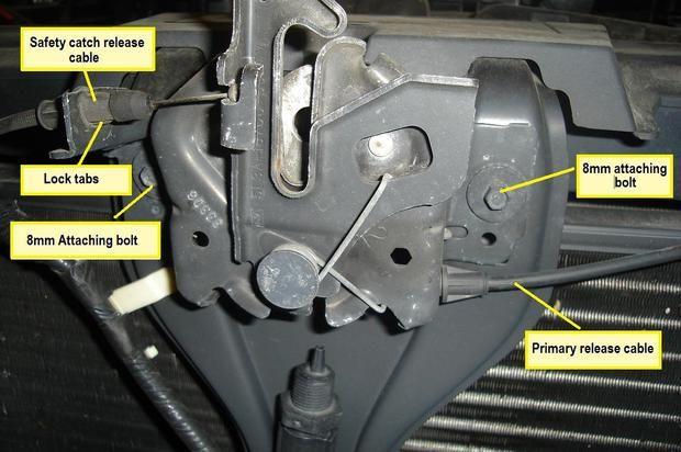 Ford F150 F250 Replace a Locking Hood Release Cable How to ... 2009 ford f550 fuse box 