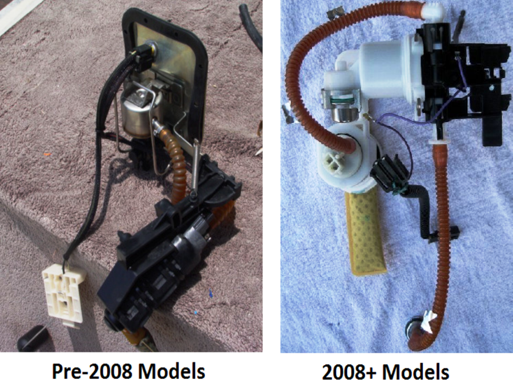 Early and late model EFI fuel pumps, both mount in the tank