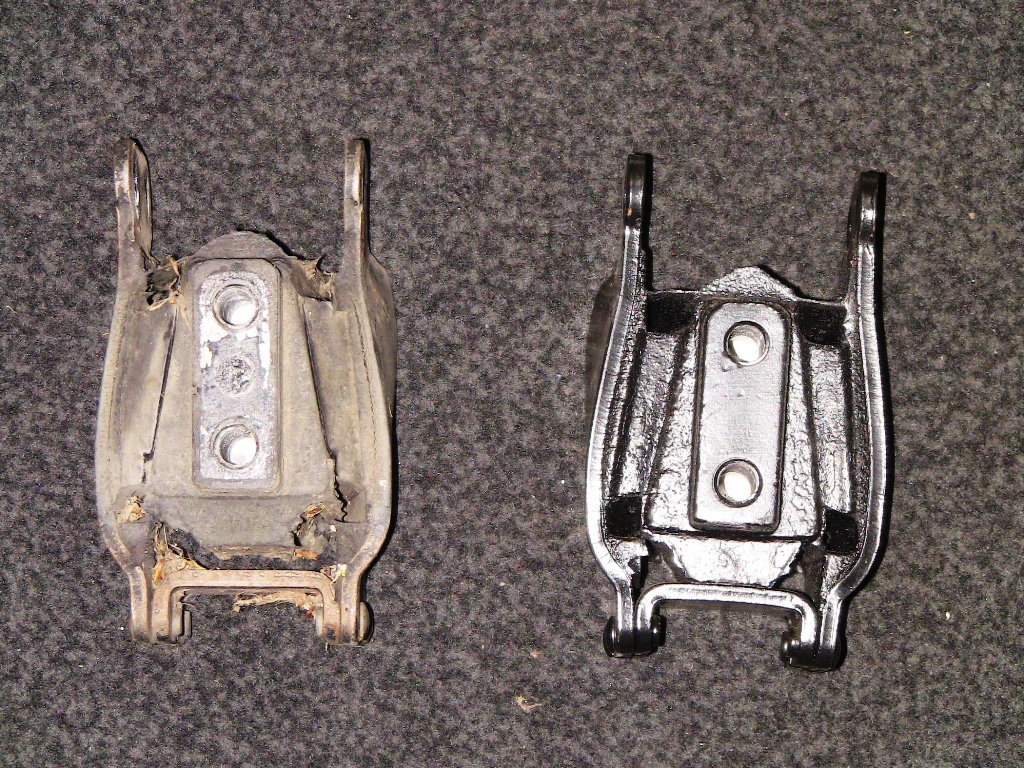 Bad motor mount (left) vs. good motor mount (right)