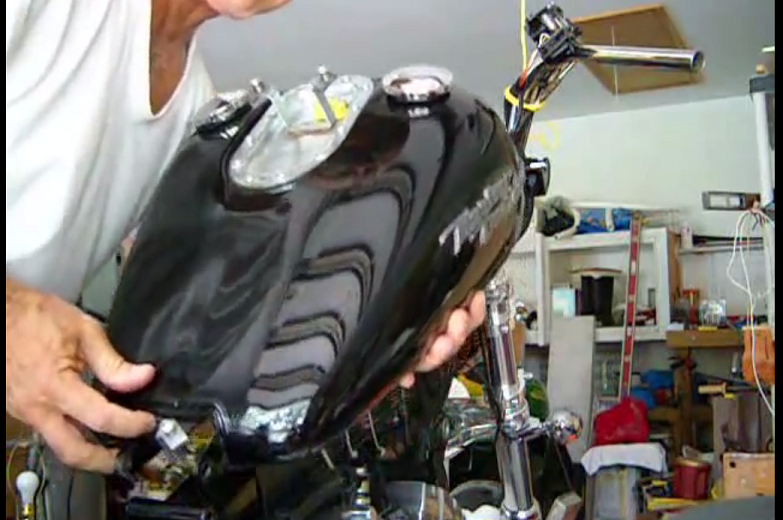 Carefully removing fuel tank from bike