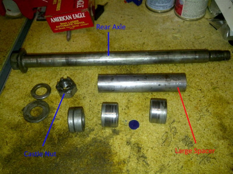 Sportster rear axle assembly