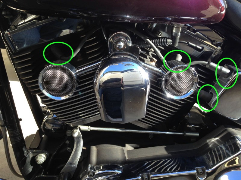 Harley Davidson Softail spark plug wire connections