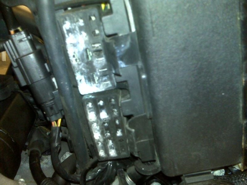 Corrosion found inside the fuse box