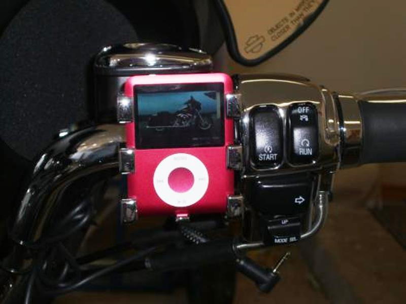 iPod Nano in a handlebar mount