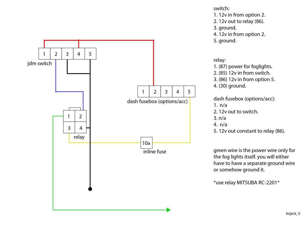 Honda Civic Fog Light Harness Diagram | Honda-tech acura aftermarket fog lights wiring diagram 