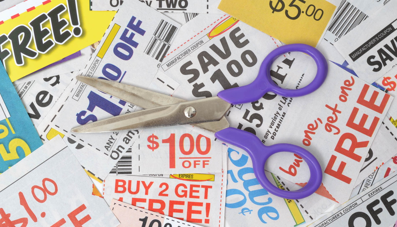 coupons and scissors