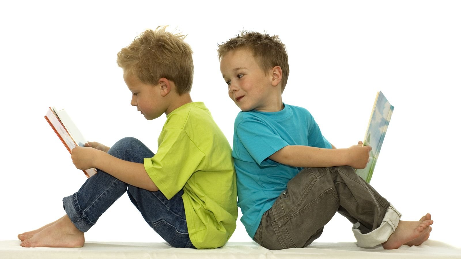 little boys reading books