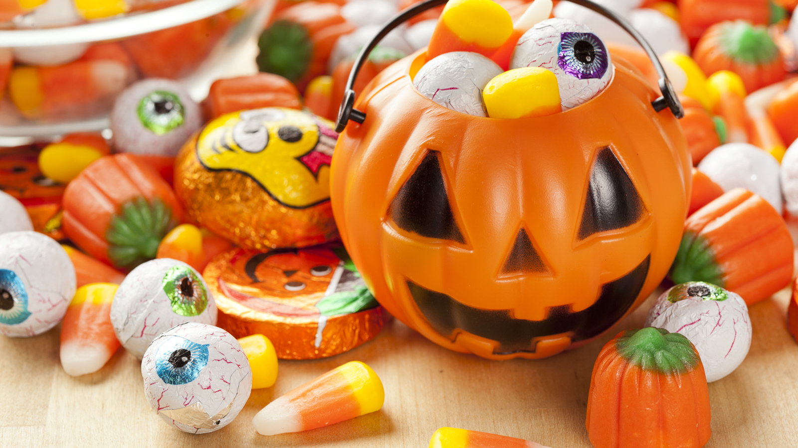 pumpkins and Halloween candy