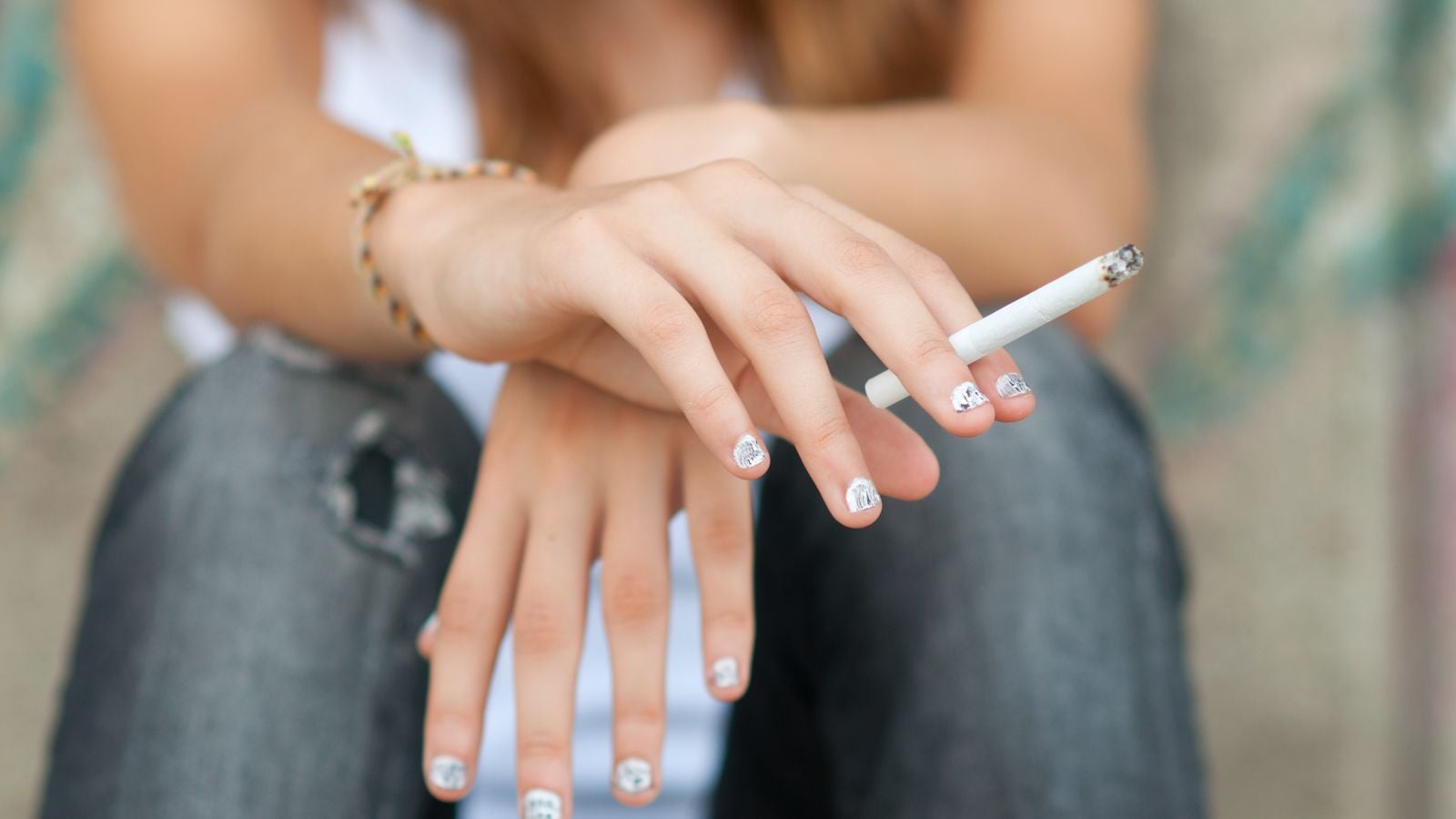 teen girl smoking