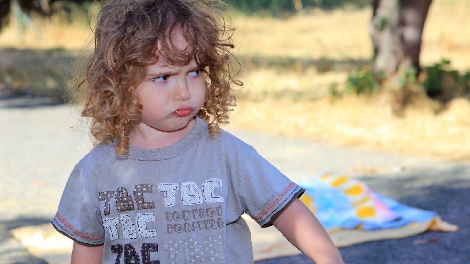 angry toddler at the park