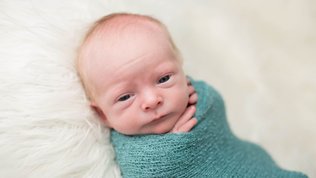swaddled baby