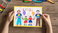 picture of a family in crayon