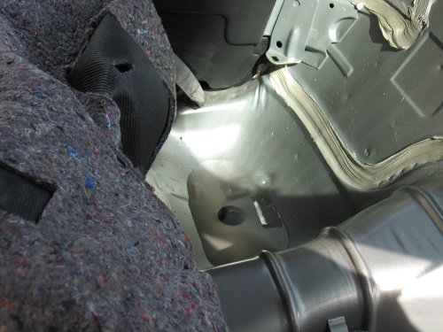 Sound-deadening material removed