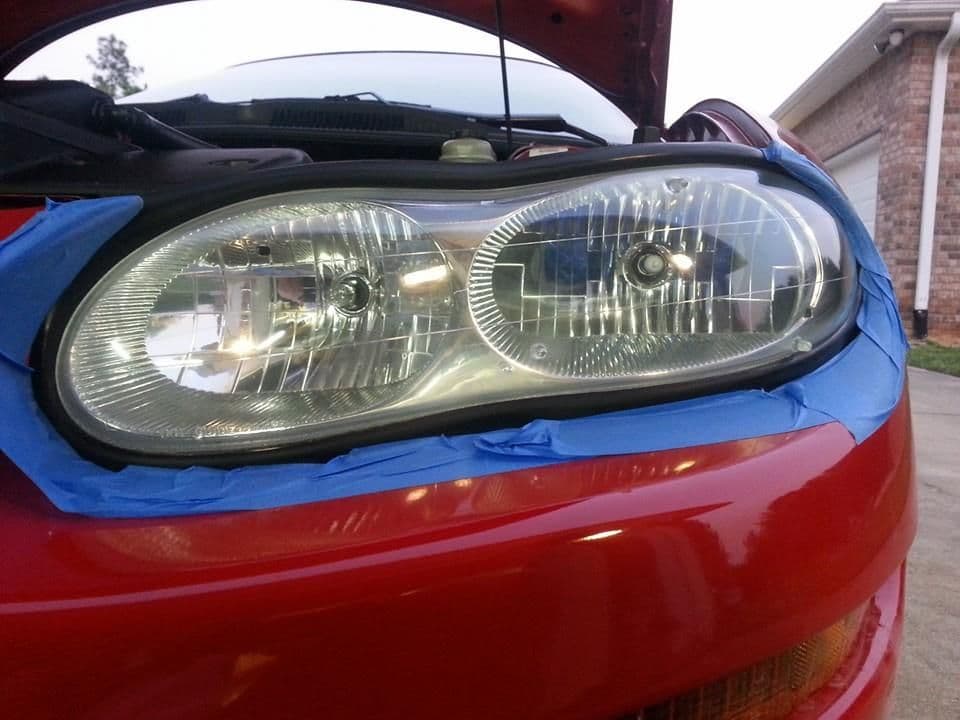 Polishing compounds can add great shine your headlight lens.