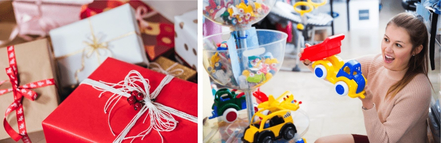 Holiday Toys Images of presents and toy store