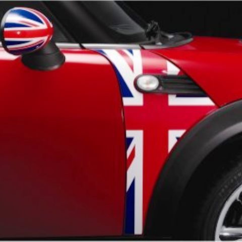 union jack a-panel decal matching the mirror cap