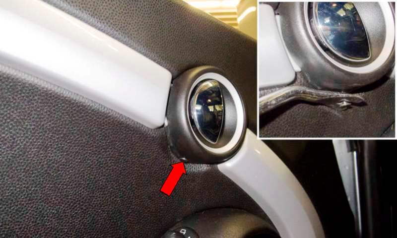 Door handle trim is held in place by this rivet