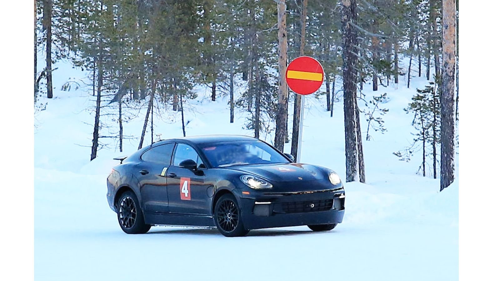 Porsche Mission E: new pictures of EV during cold weather testing