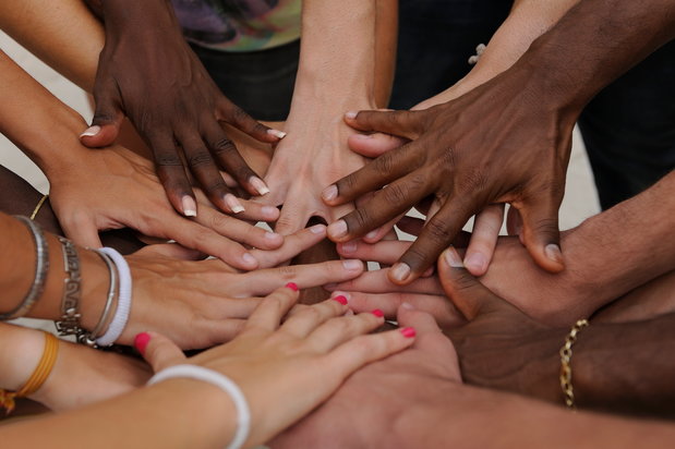 group of diverse hands