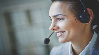 A telecommuter call center employee.