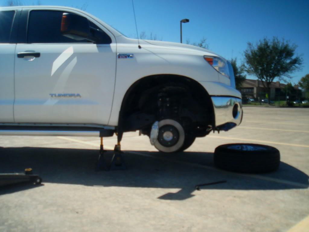 Tundra with front wheel removed