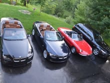 My 2 E93s, my E91 and one of my Alfa spiders
