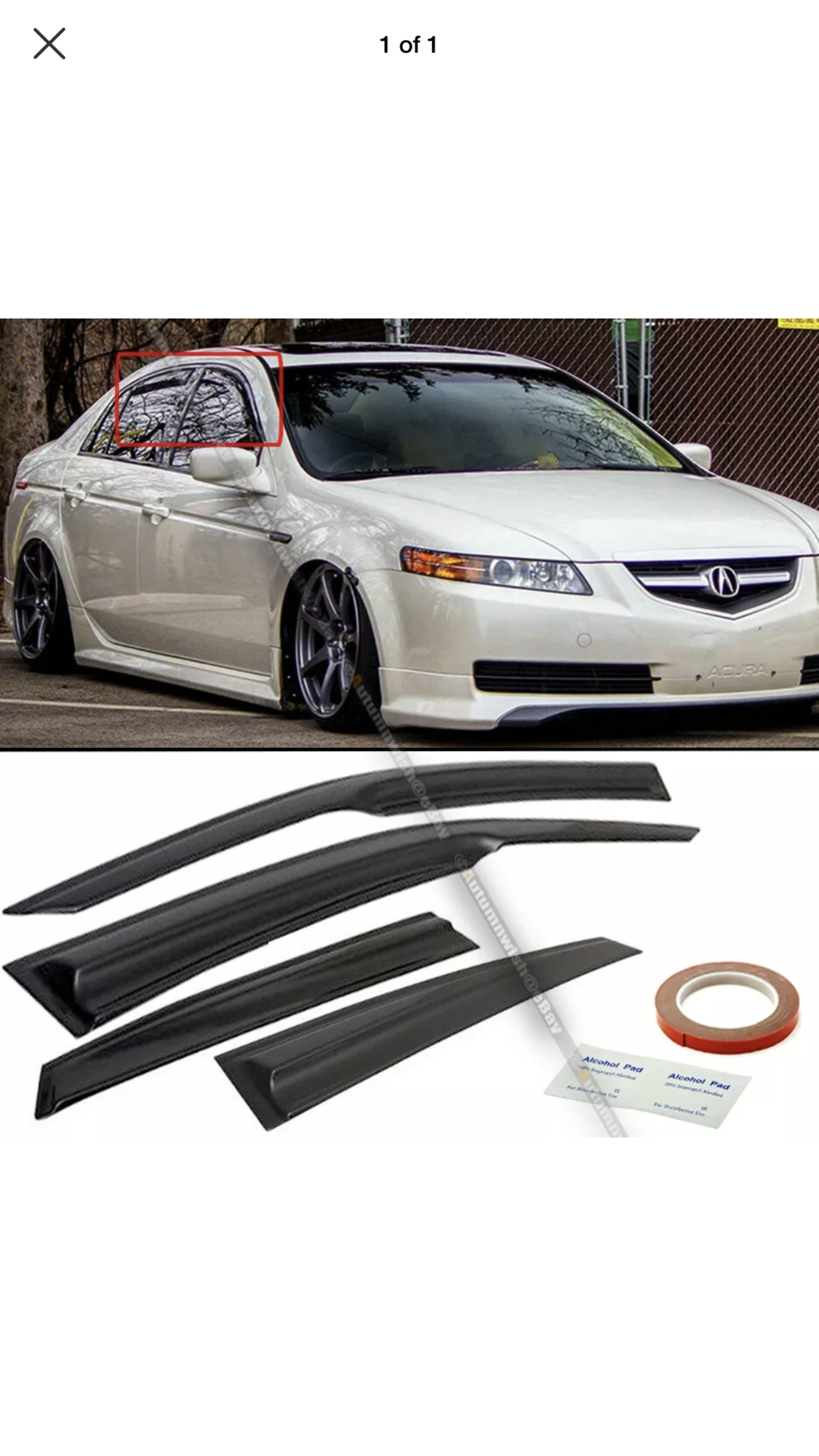 NEW JDM Mugen Style Black Tinted Window Visors for 0408 Acura TL/TL
