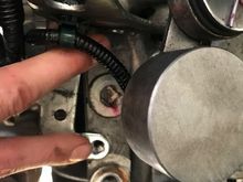 Remove these two bolts to get the wiring off and out of the way of tranny.